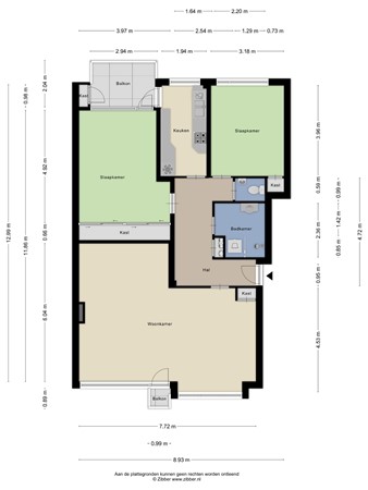 Floorplan - Mozartlaan 281, 2555 KA The Hague